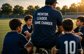 soccer coach with kids